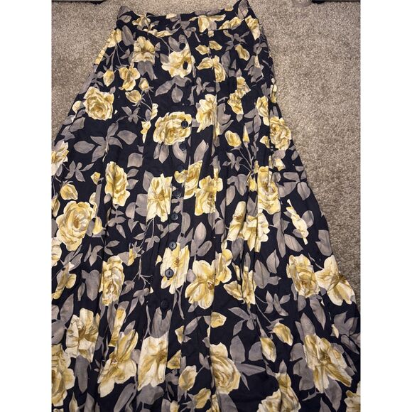 VTG Size XS/Petite Compagnie Internationale Express Flower Print Long Wrap Skirt - Picture 5 of 6